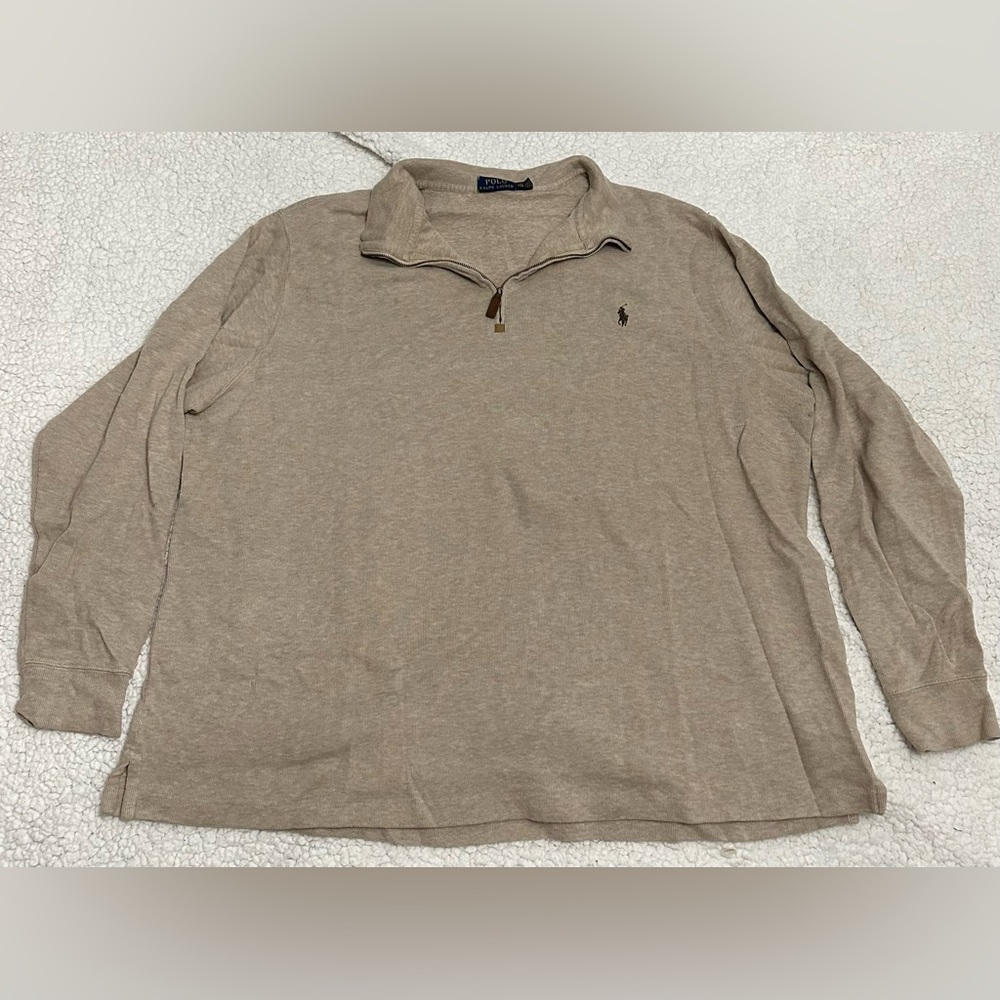 Tan Polo Ralph Lauren Zip-up Sweater